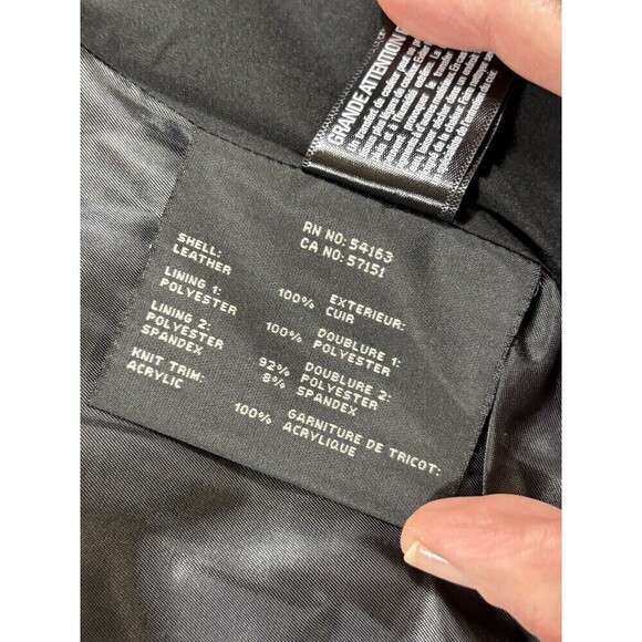 Andrew Marc Moto Felix Jacket Black Leather Small Pockets Knit Panels Gothcore - Picture 13 of 16